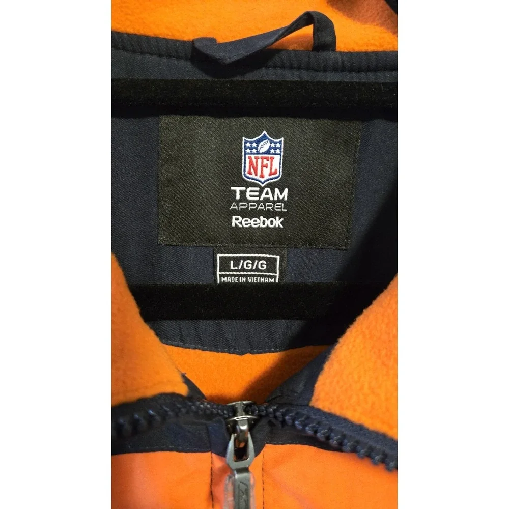 Reebok Chicago Bears NFL Team Apparel Jacket Men's L Navy Orange Fleece Line Y2K